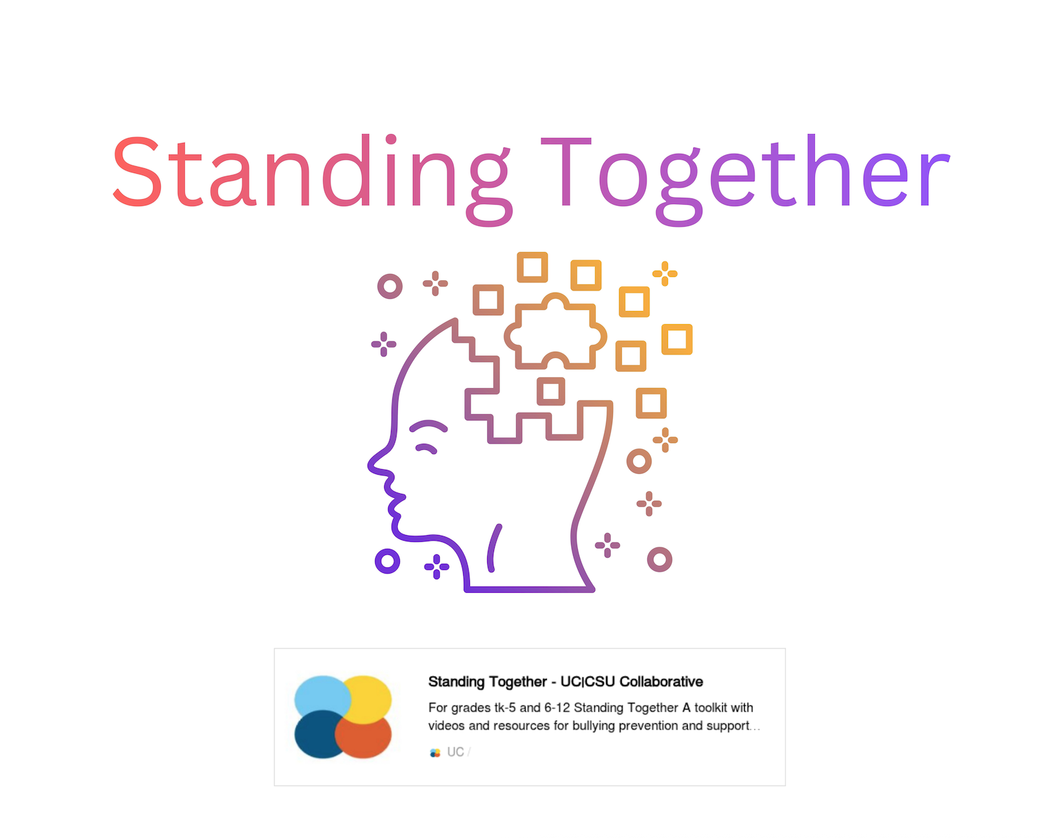 An icon of a head with neurodivergent brain that says Standing Together